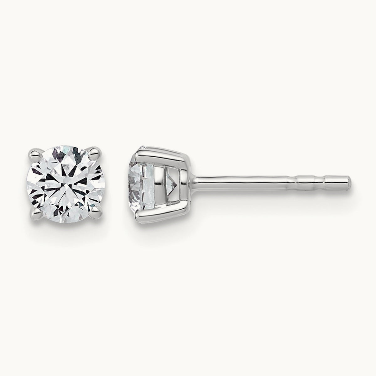 Round Lightweight Earrings, 0.25-6.00 ct tw Lab-Grown Diamond — 5/8 ct, 14K White Gold
