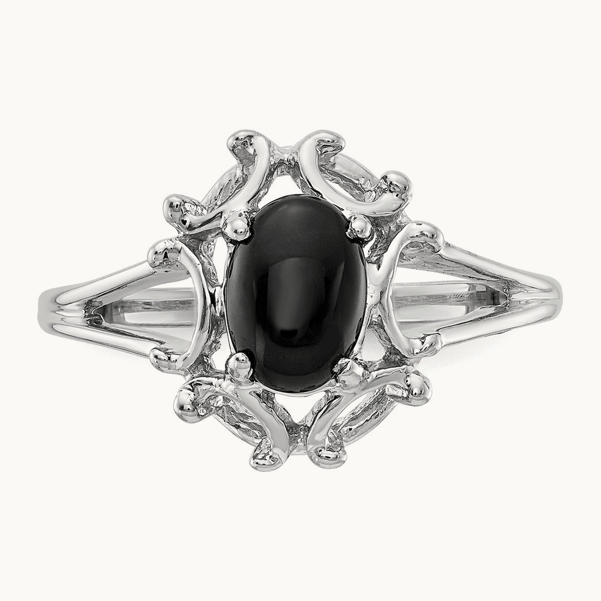 Onyx Ring, 14K White Gold