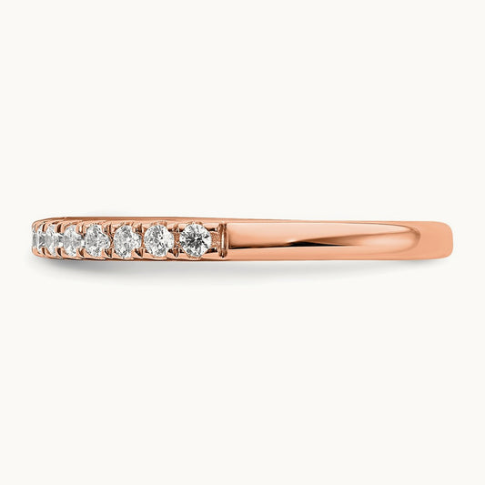 Diamond Wedding Band, 14K Rose Gold