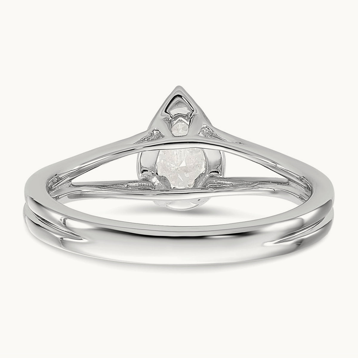 Pear Halo Semi-Mount Split Shank Engagement Ring, 0.07-0.20 ct tw — 1/15 ct, 14K White Gold