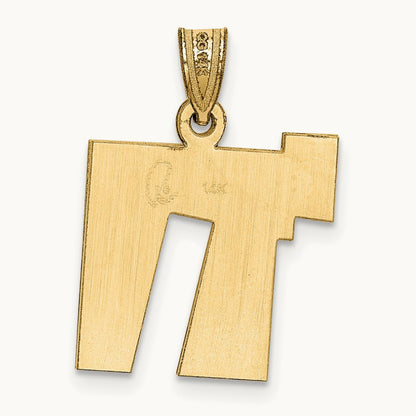 Solid Satin Chai Charm, 14K White Gold