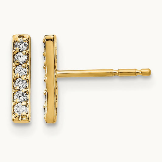 Diamond Bar Earrings, 14K