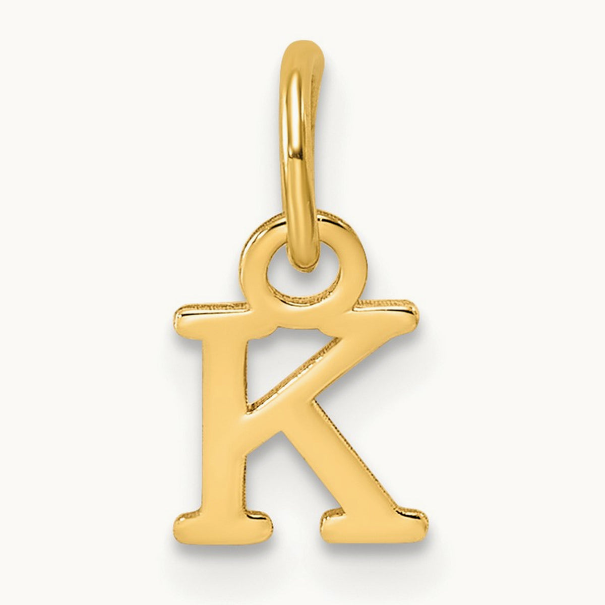 Cutout Letter K Initial Pendant, 14K Yellow Gold