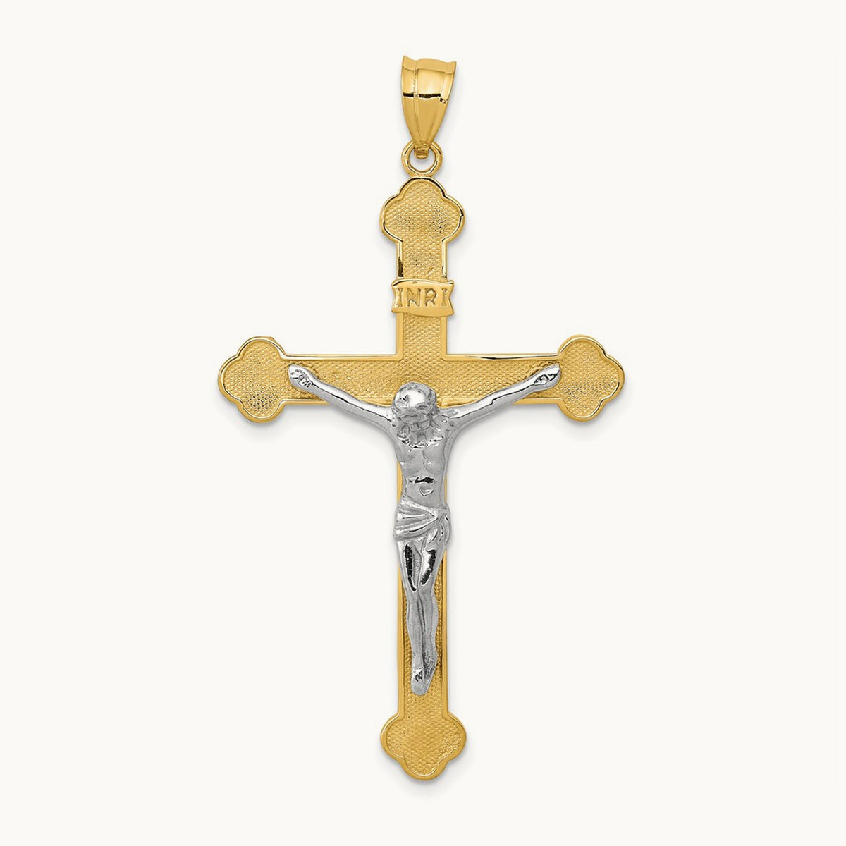INRI Crucifix Pendant, 14K Two-tone