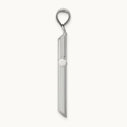 Hollow Cross Pendant, 14K White Gold