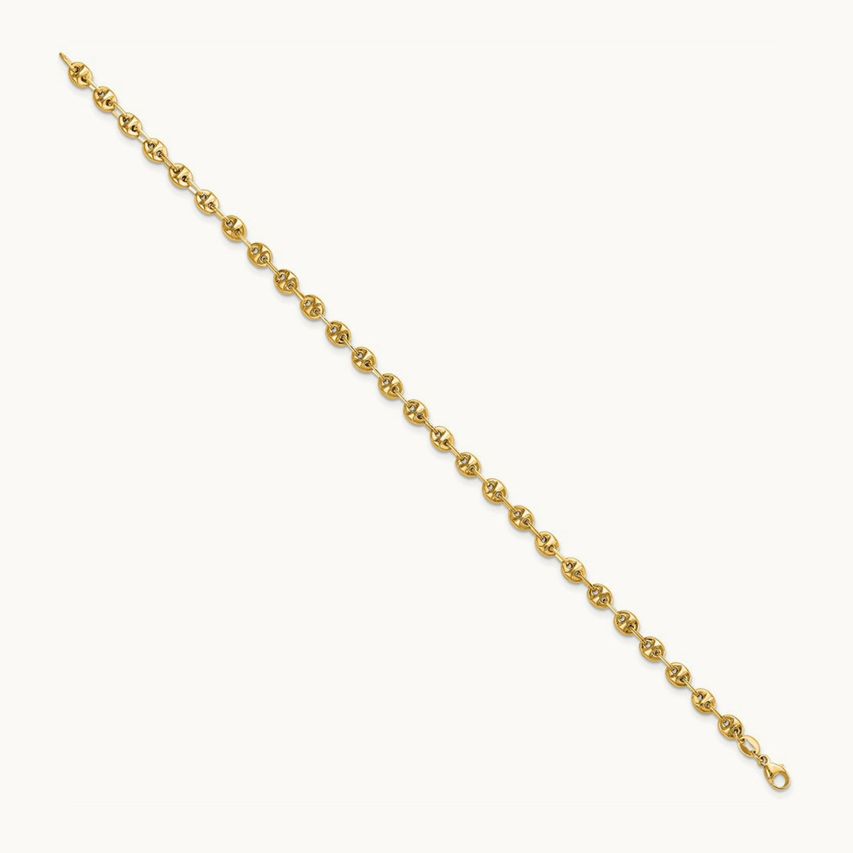 Polished Fancy Link Bracelet, 14K