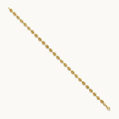 Polished Fancy Link Bracelet, 14K