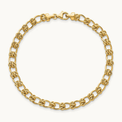 Polished Fancy Link 7.5 Inch Bracelet, 5.0mm, 14K