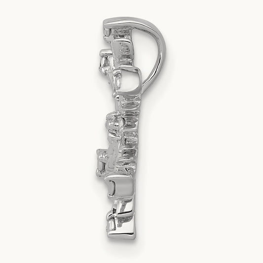 .01ct. Diamond Snowflake Chain Slide, 14K White Gold