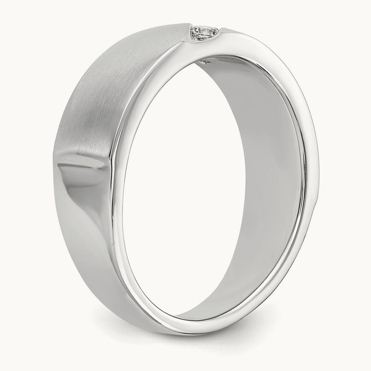 Diamond Men's Band, 14K White Gold