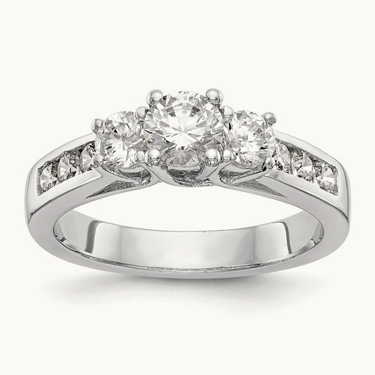 3-Stone Semi-Mount Engagement Ring, 0.50 ct tw