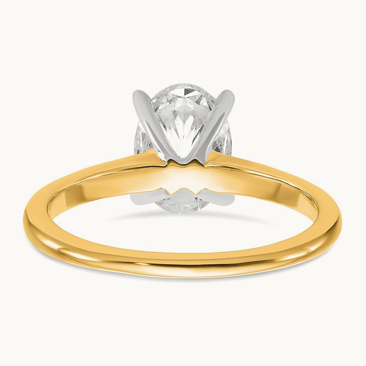 Oval Solitaire Engagement Ring, 0.50-5.00 ct tw Lab-Grown Diamond — 1 1/2 ct, 14K Two-Tone