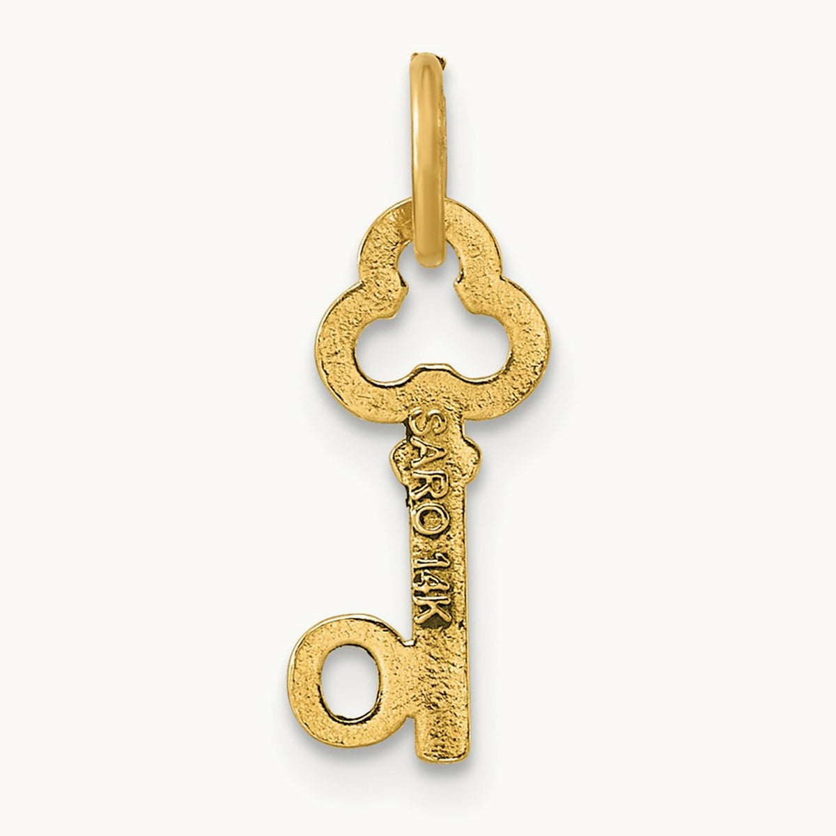 Key Initial Charm — 14K Yellow Gold, O