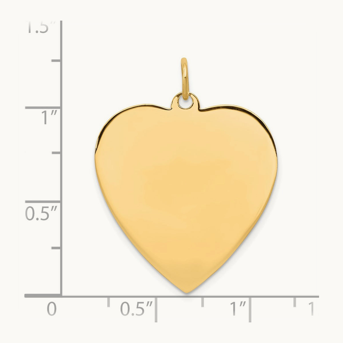 Plain .013 Gauge Engravable Heart Disc Charm — 30mm