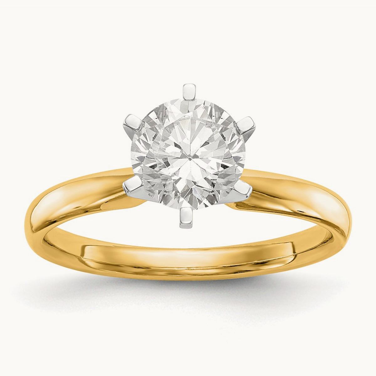 1.25ct. Lightweight Comfort-Fit 6-Prong Mounting, 14K Two-tone