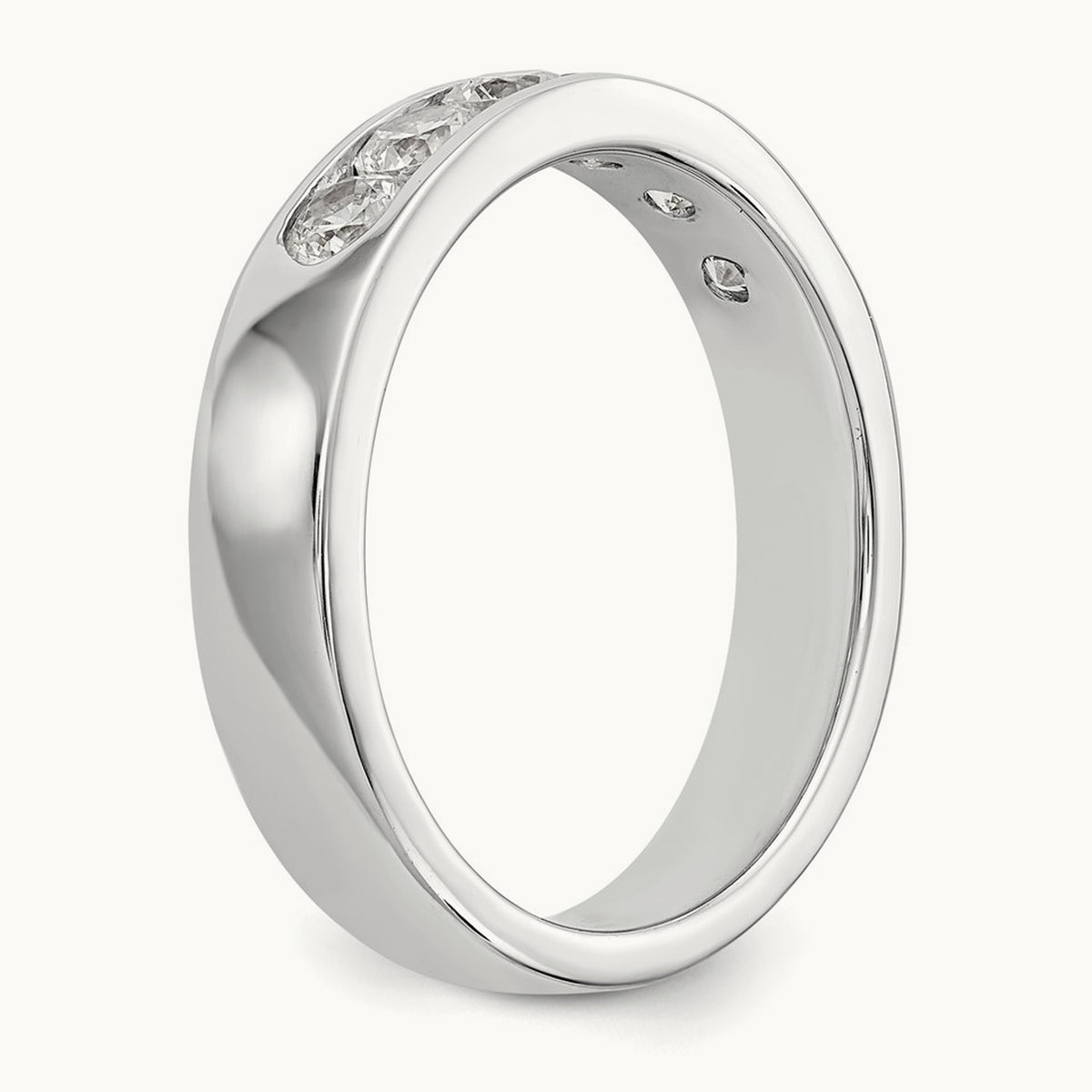 6-Stone Diamond Channel Band, 14K White Gold