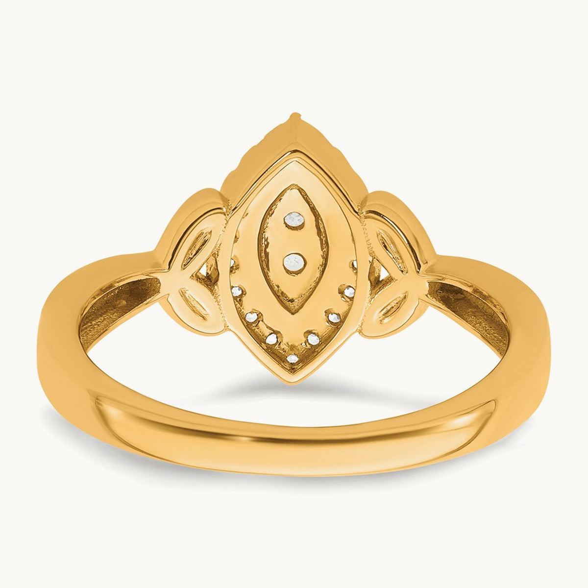 Complete Diamond Marquise Cluster Engagement Ring — 14K Yellow Gold