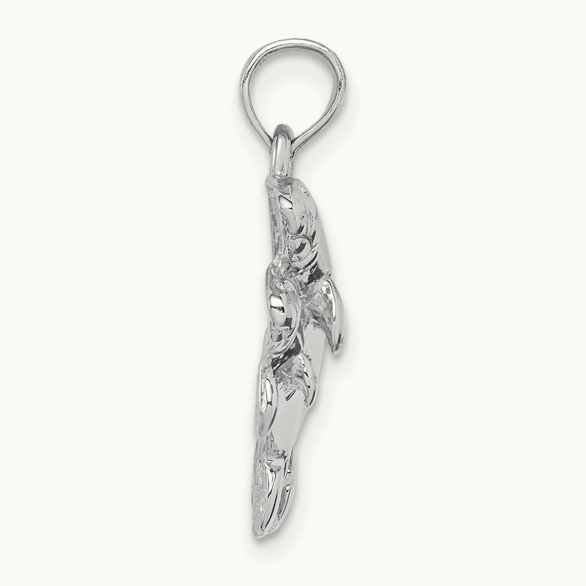 Polished Double Manatee Pendant in 14K White Gold