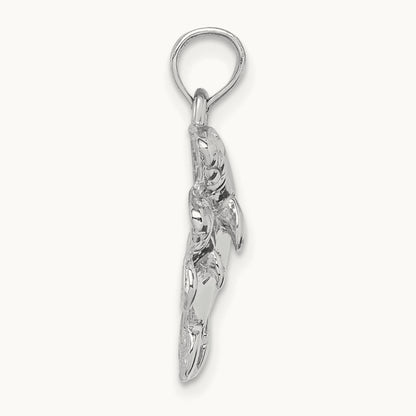 Polished Double Manatee Pendant in 14K White Gold