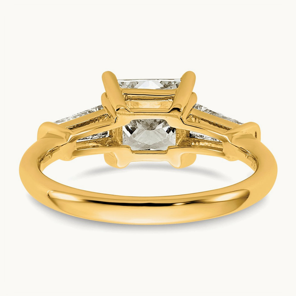 Princess & Baguette Engagement Ring, 1.50-3.75 ct tw Lab-Grown Diamond — 2 1/5 ct, 14K Yellow Gold