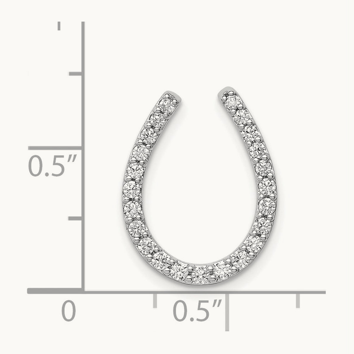 Diamond Horseshoe Chain Slide — 14K White Gold, 0.328 ct