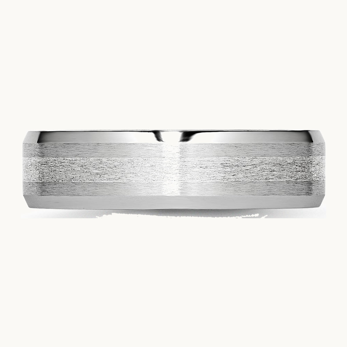 Chisel Cobalt Sterling Silver Inlay Satin and Polished 6mm Beveled Edge Band