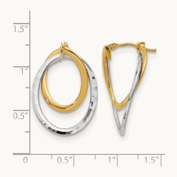 Polished Fancy Hoop Earrings, 14K with White Rhodium — Leslie's