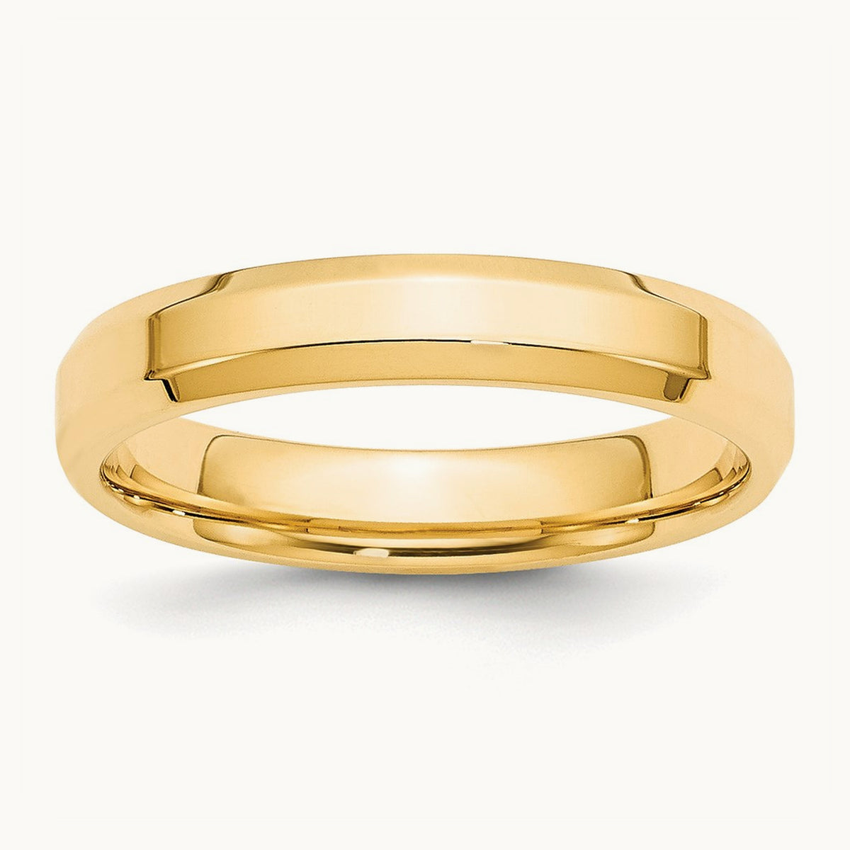 Bevel Edge Comfort Fit Band — 14K Yellow Gold, 4mm