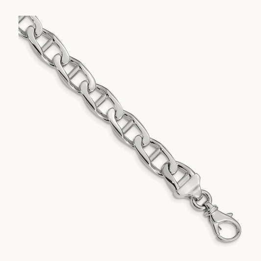 WG Hand-polished Anchor Link Bracelet, 9mm, 14K