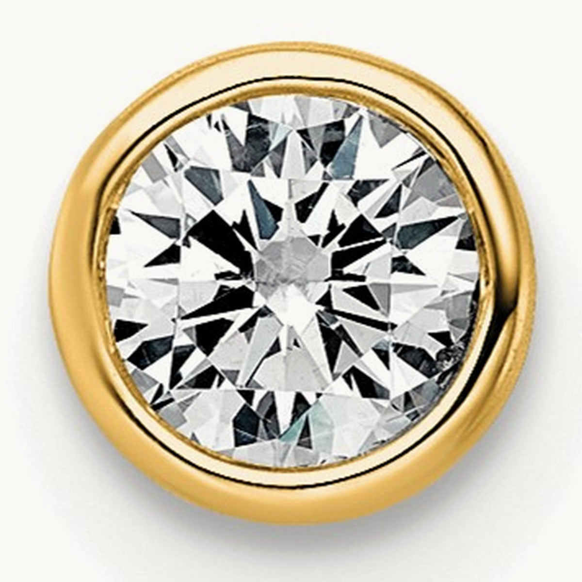 Round Bezel Set Chain Slide Pendant, 0.25-3.00 ct tw Lab-Grown Diamond — 1/4 ct, VS (Best), 14K Yellow Gold