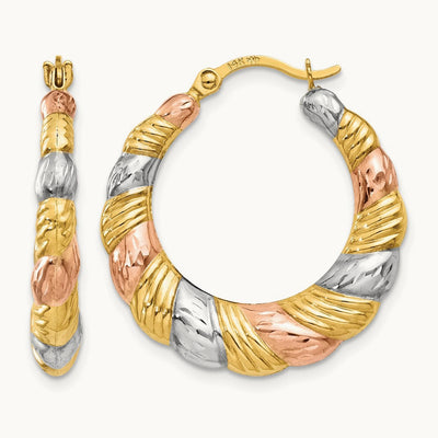 & and Hollow Scalloped Hoop Earrings — photo set