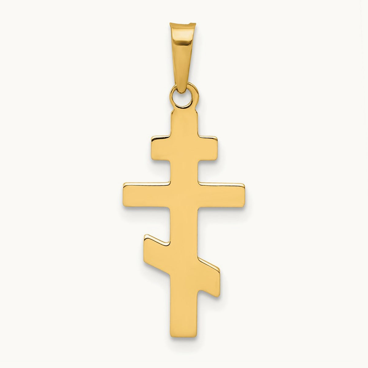 Eastern Orthodox Cross Charm, 14K
