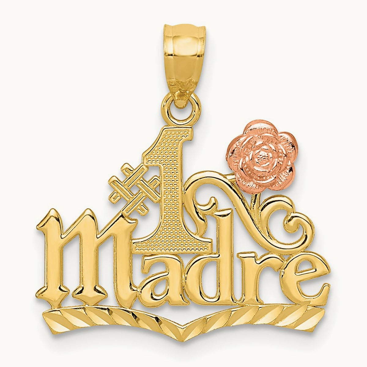#1 MADRE Pendant, 14K Yellow with Rose Gold