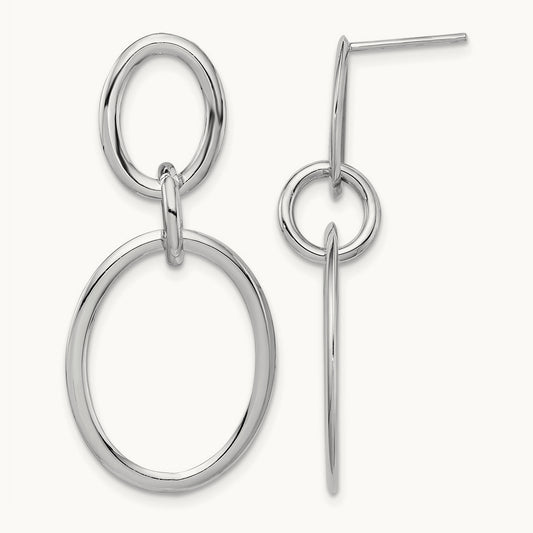 Hoop Earrings, 14K White Gold