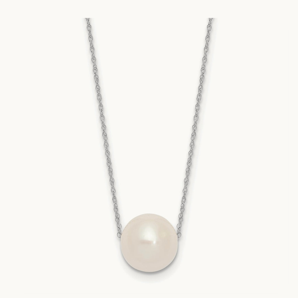 10- Semi-Round Freshwater Cultured Pearl Rope Necklace — 14K White Gold