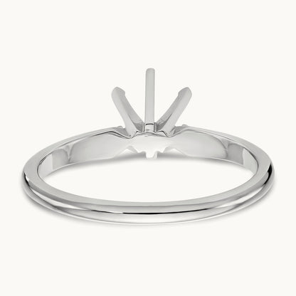 2ct. Lightweight Half-Round 6-Prong Ring Mounting, 14K White Gold