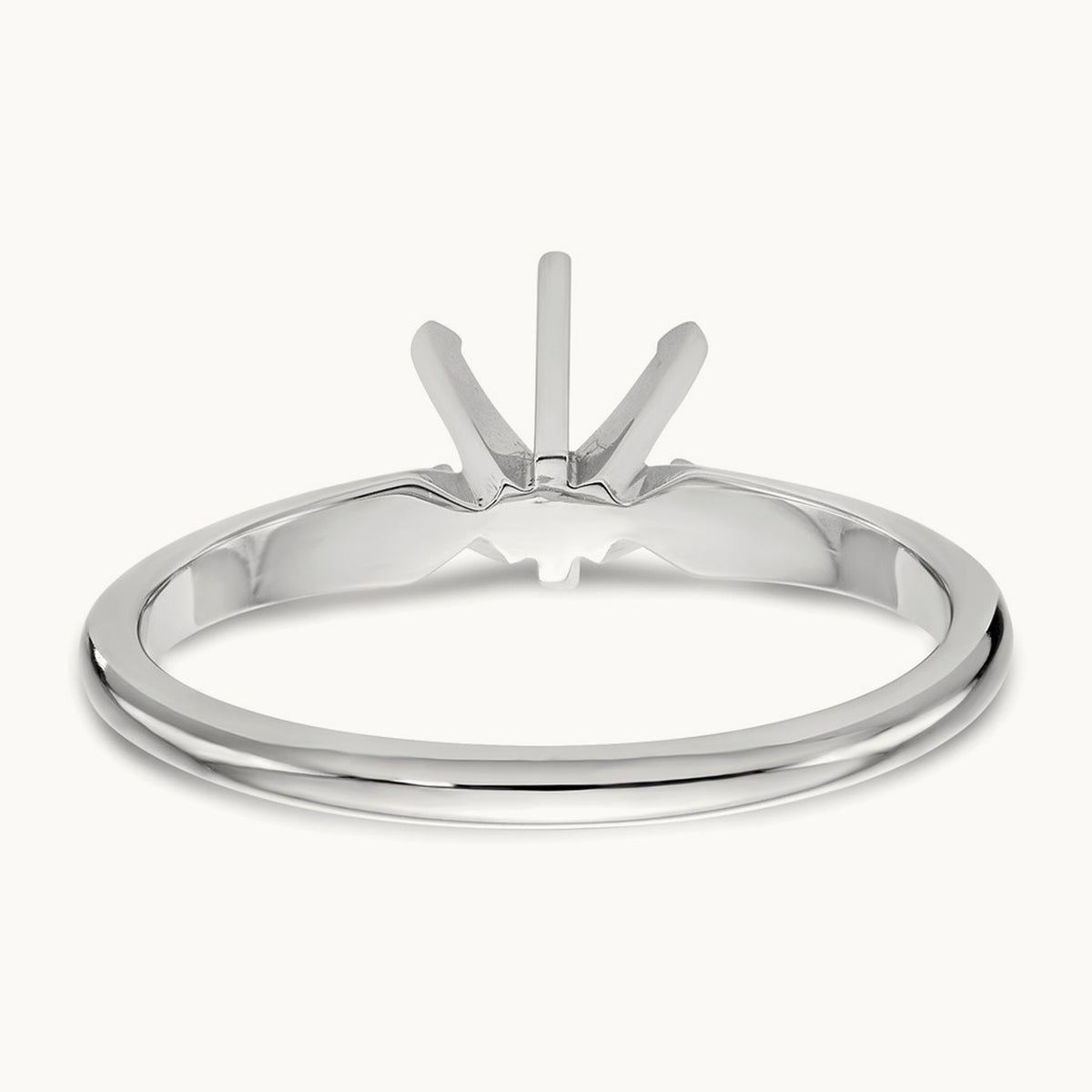 1.5ct. Lightweight Half-Round 6-Prong Mounting, 14K White Gold