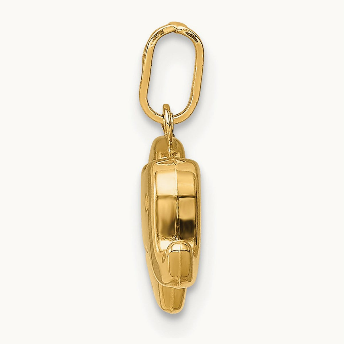 Polished Elephant Charm, 14K