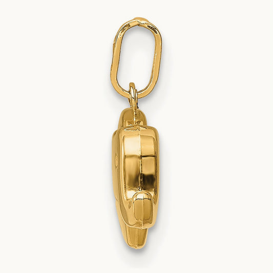 Polished Elephant Charm, 14K