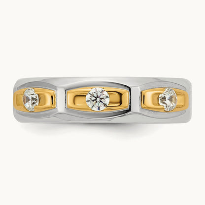 14ktt IB Goodman Mens Satin Complete 1/3ct Diamond Ring