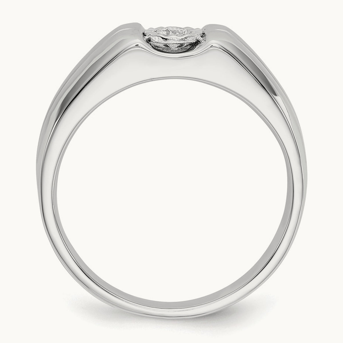 Diamond Mens Ring, 14K White Gold