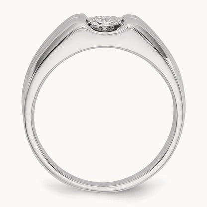 Diamond Mens Ring, 14K White Gold