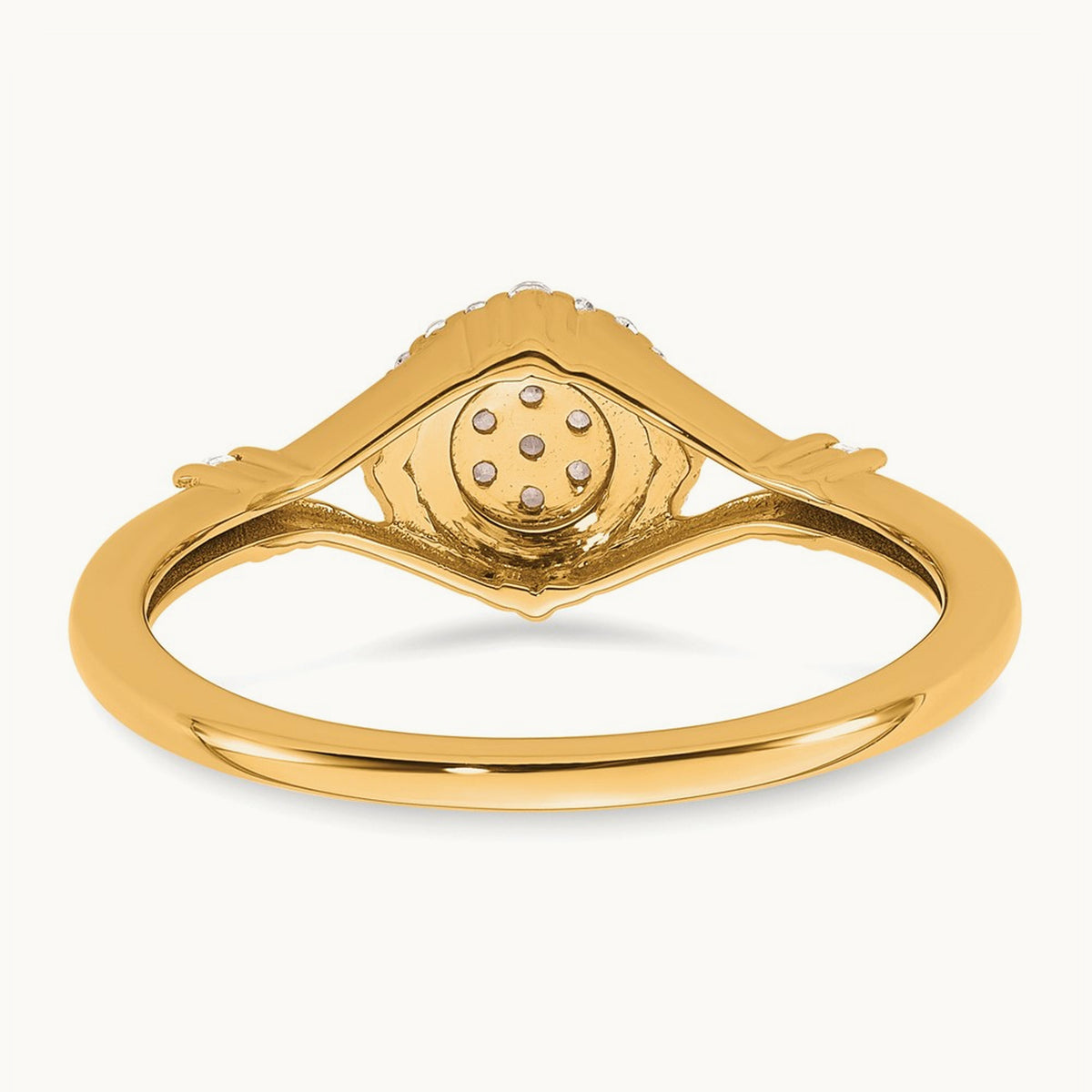 Complete Diamond Round Cluster Halo Engagement Ring, 3.3mm thick — 14K Yellow Gold