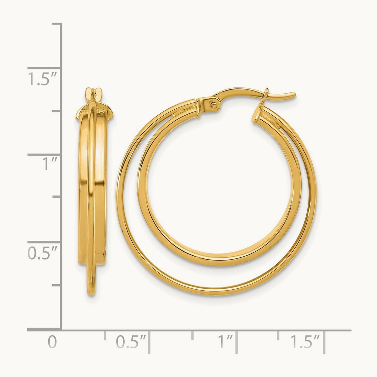 Polished Hoop Earrings, 14K — Leslie's