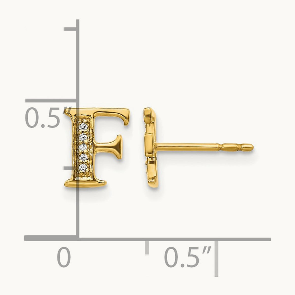 Diamond Earrings — 14K Yellow Gold, 8mm, F