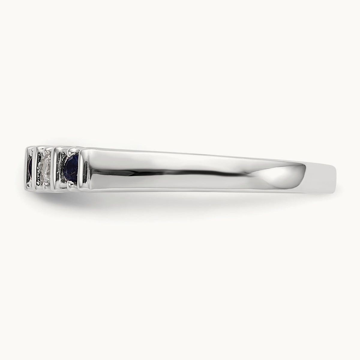 Diamond w/Sapphire Band, 14K White Gold