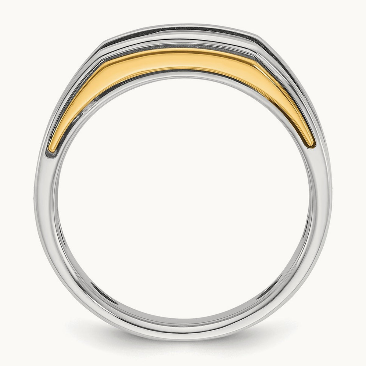 IBGoodman Men's Polished 5-Stone Diamond Ring, 14K Two-tone