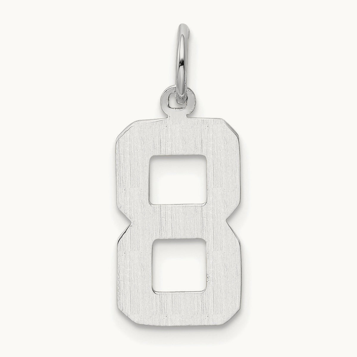 Medium Polished Number 8 Charm — 14K White Gold, 18.61mm