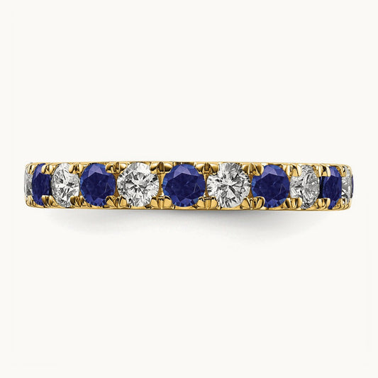 Created Sapphire Eternity Band, 1.00-1.25 ct tw Lab-Grown Diamond — 14K Yellow Gold