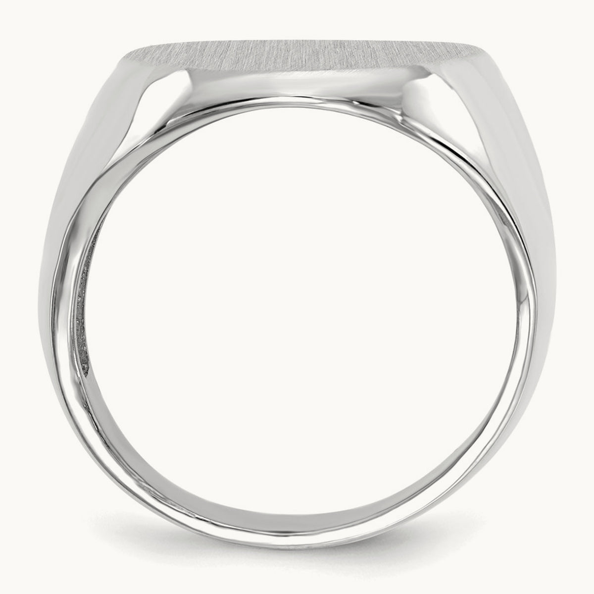 16.0x20. Open Back Signet Ring, 5mm, 14K White Gold